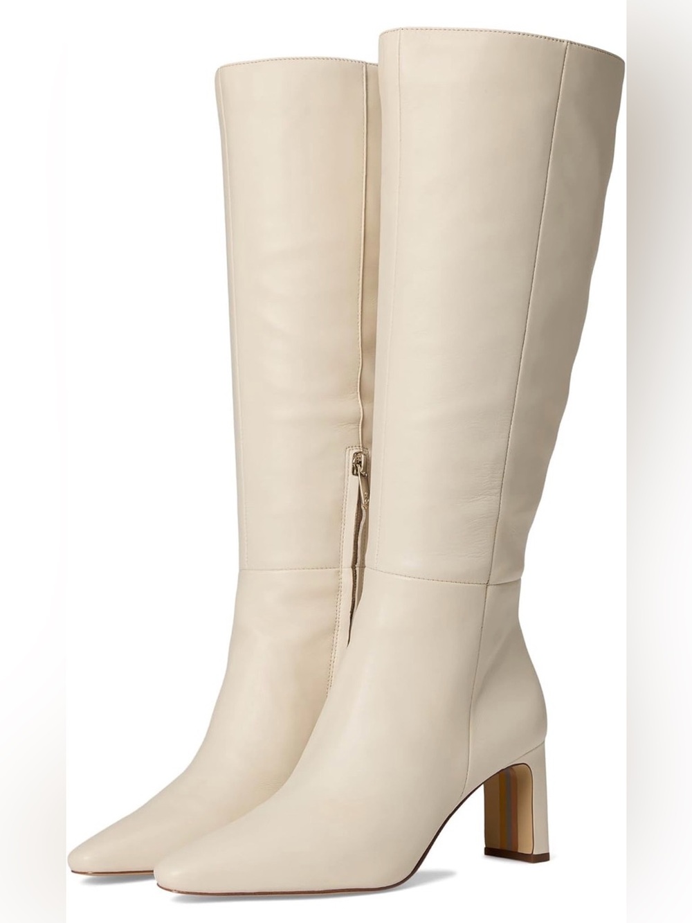 Sam Edelman Sylvia Tall Cream Leather Knee High Boots